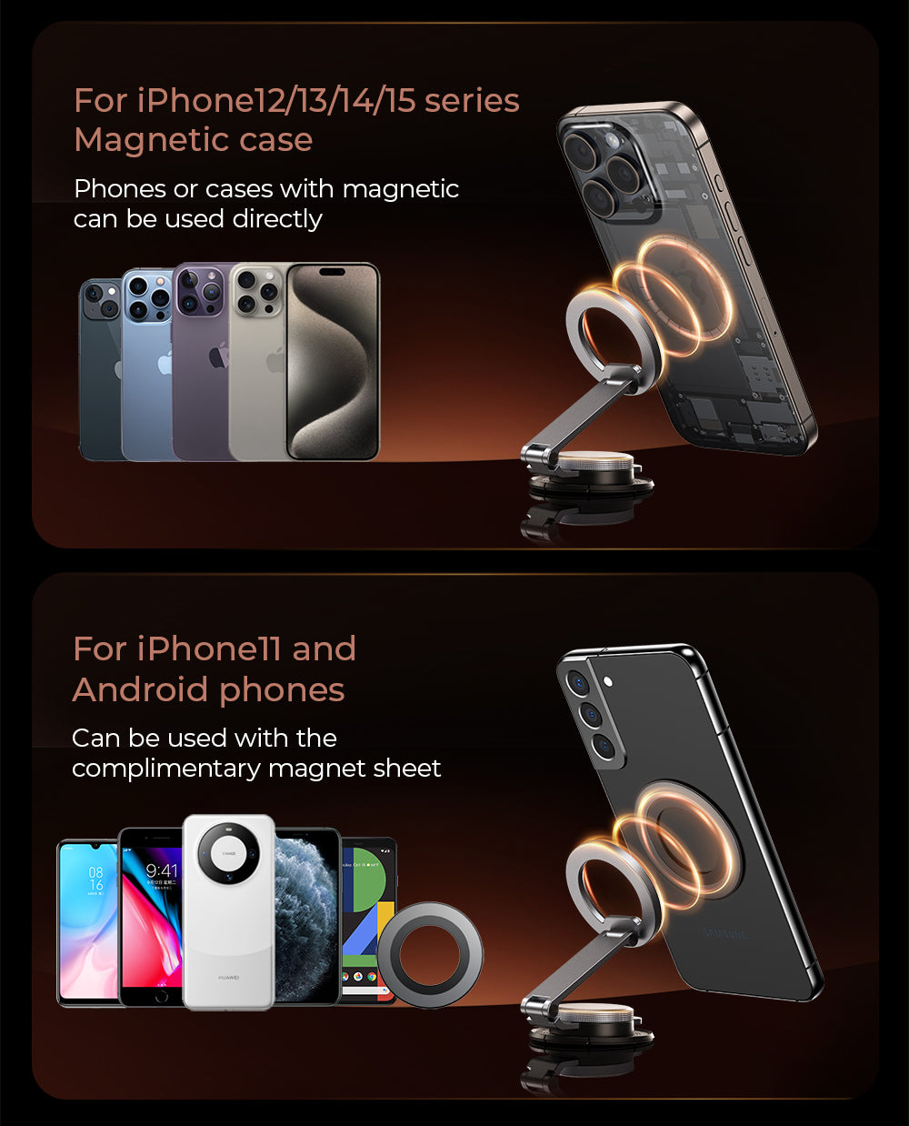 Foldable Premium Magnetic Car Mount: Secure Phone Holder for Dashboard