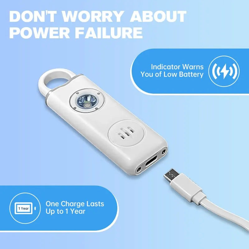 Women’s Self Defense Alarm Keychain – 130dB Personal Safety Alarm with Rechargeable LED Light