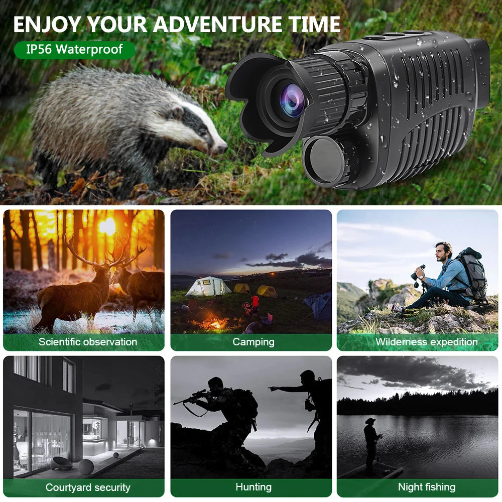 Monocular Night Vision Scope with 5X Zoom & Infrared