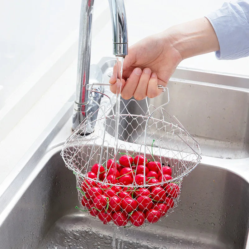 Stainless Steel Multipurpose Foldable Cooking Basket