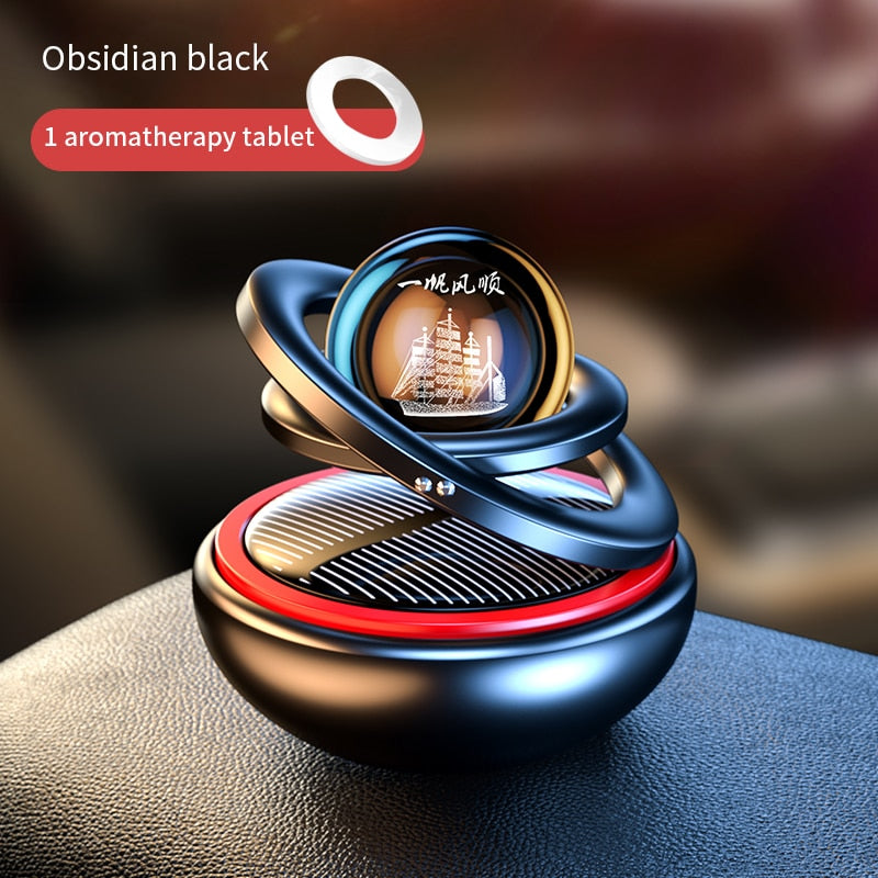 Solar Car Air Freshener Rotating Aromatherapy Diffusing Accessories