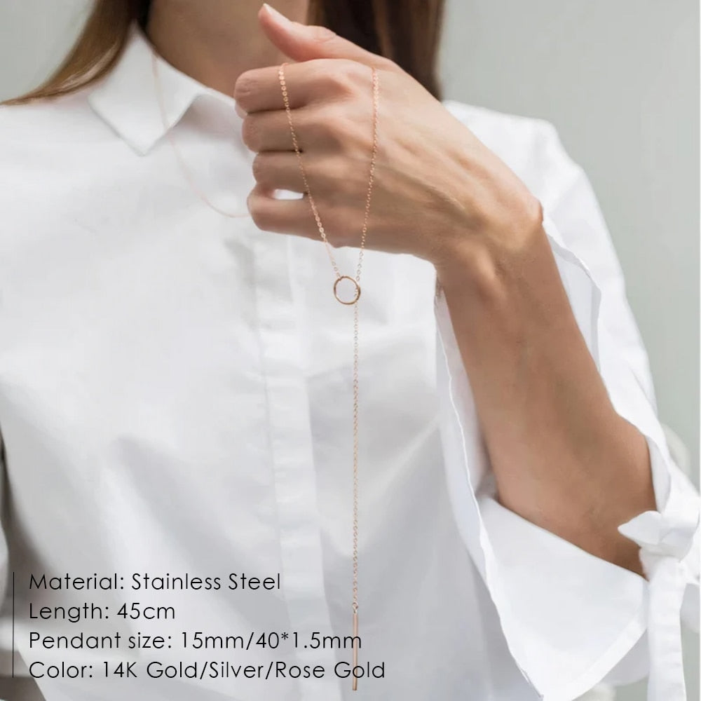 LARIAT BAR OPEN CIRCLE NECKLACE