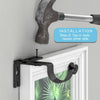 2 PCs No-Drill Curtain Rod Brackets