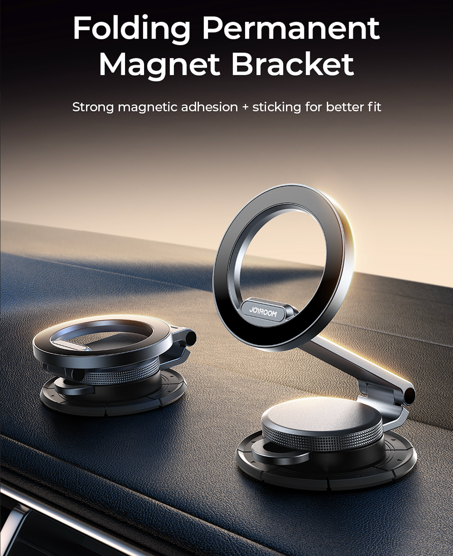 Foldable Premium Magnetic Car Mount: Secure Phone Holder for Dashboard