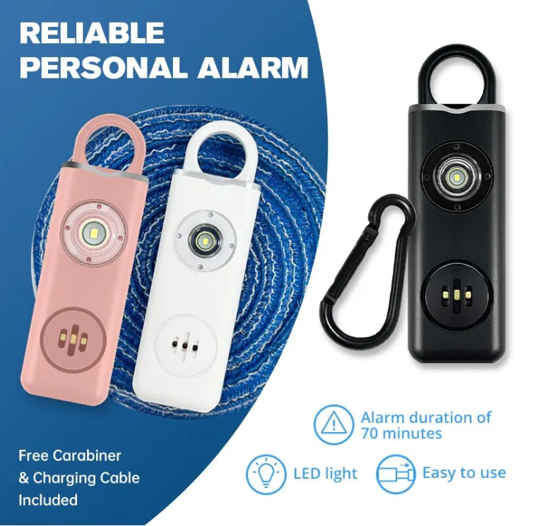 Women’s Self Defense Alarm Keychain – 130dB Personal Safety Alarm with Rechargeable LED Light