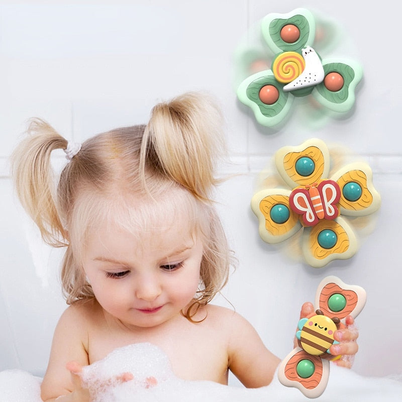 3Pcs Spinning Suction Toys