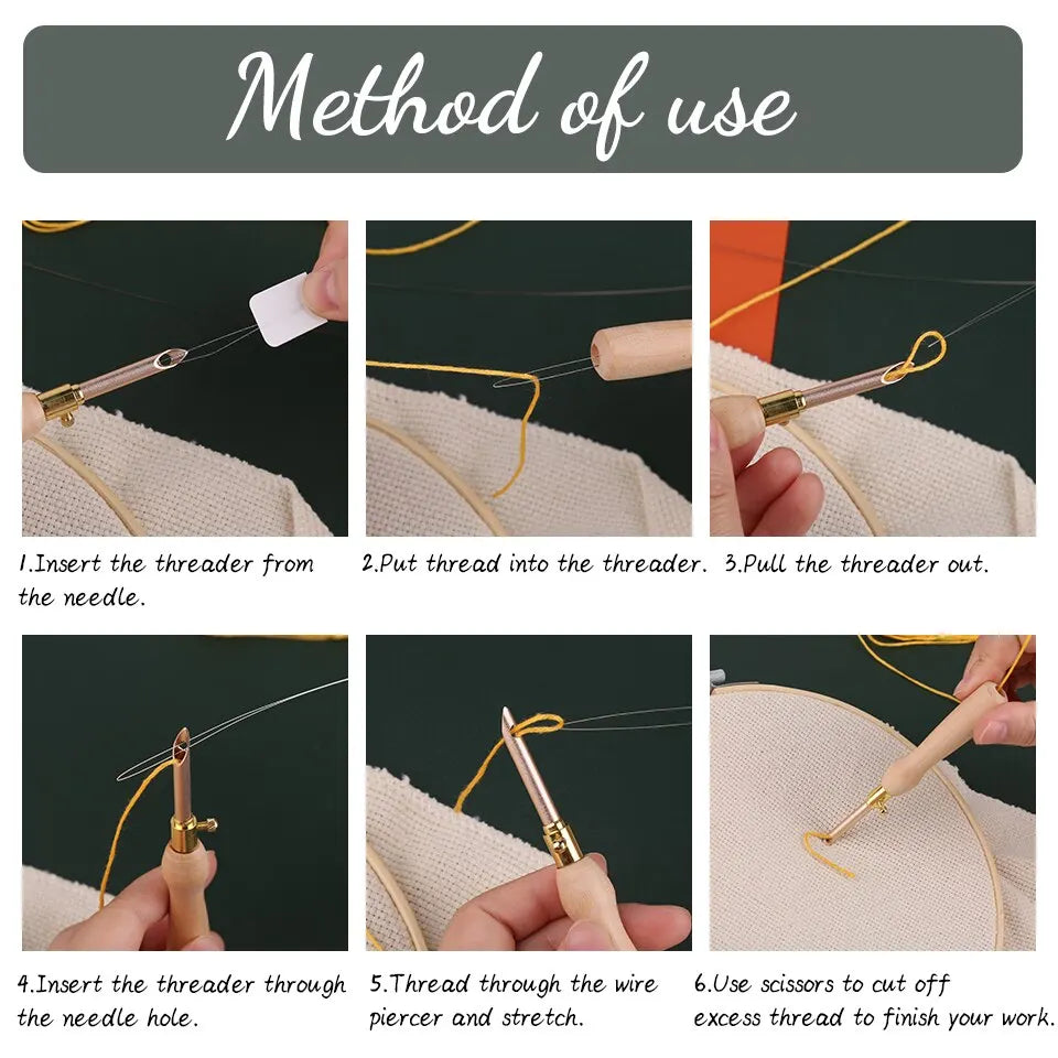 Embroidery & Crochet Punch Needle Kit for DIY Crafts