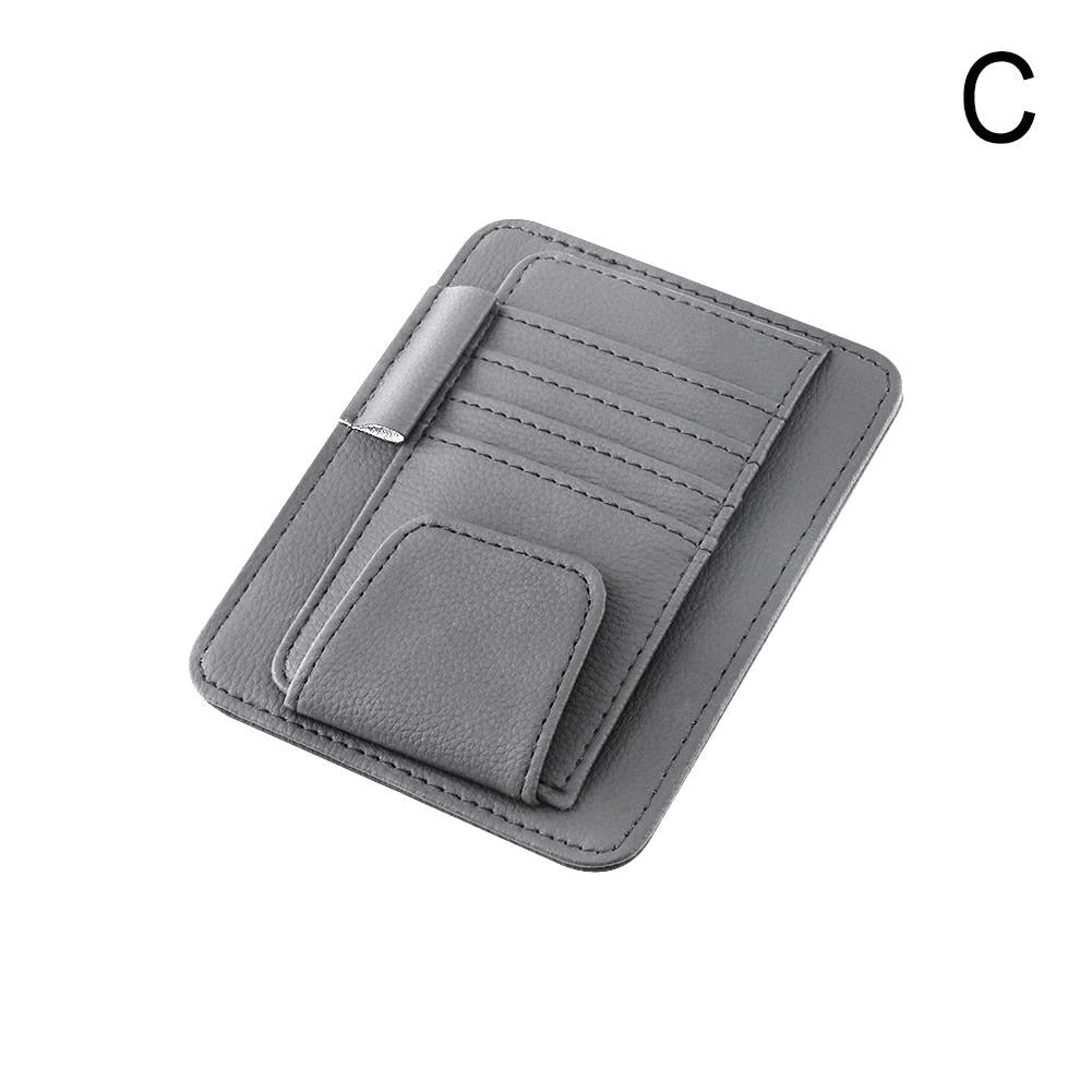 Leather Car Sun Visor Organizer Multi-Pocket