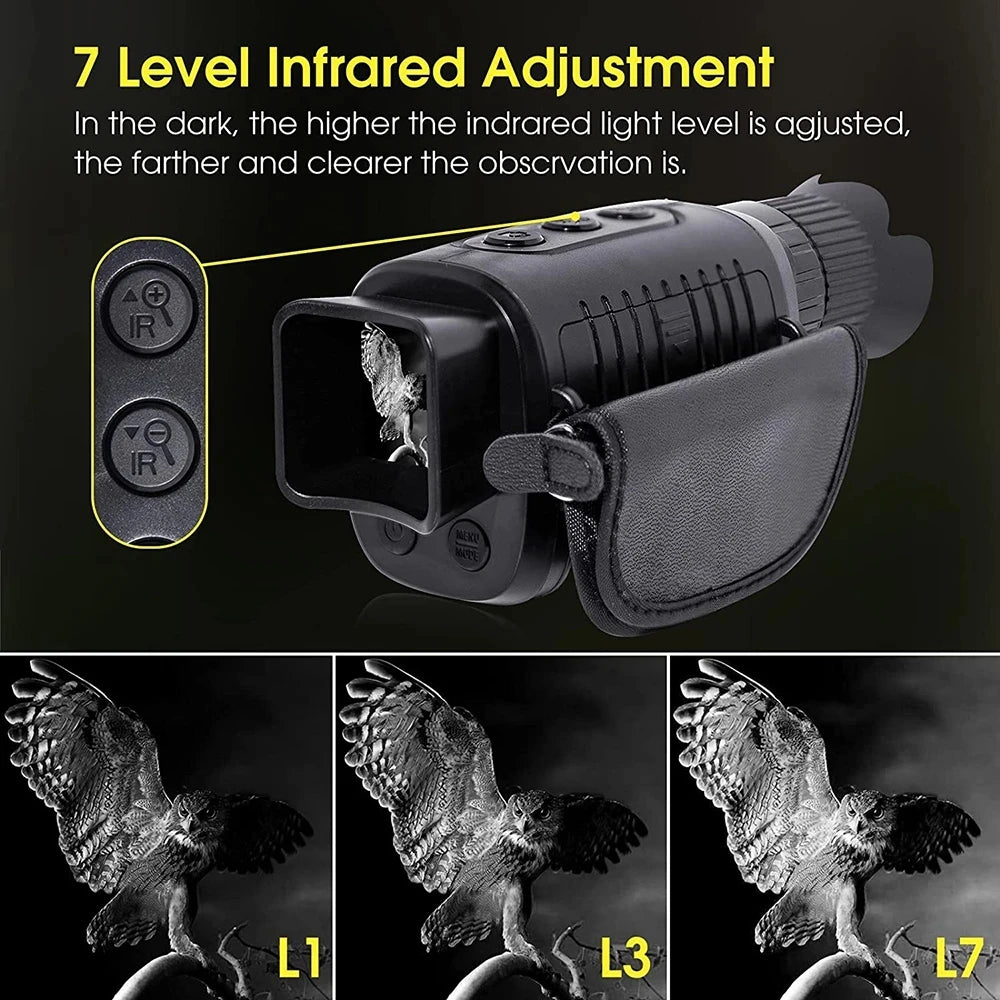 Monocular Night Vision Scope with 5X Zoom & Infrared