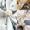 Christmas Hot Sale-Women's Elegant Pearl Floral Scarf Ring Clip