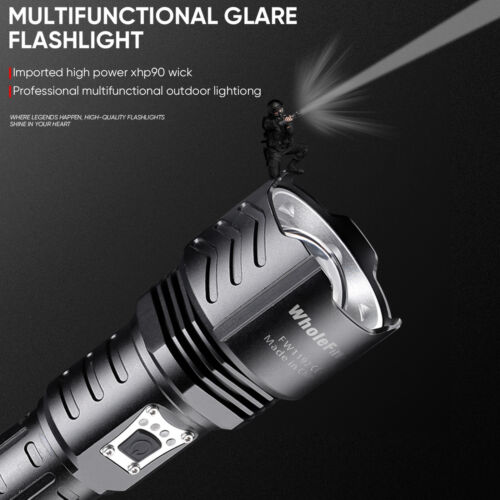 990000LM Powerful XHP90 LED Flashlight USB Rechargeable