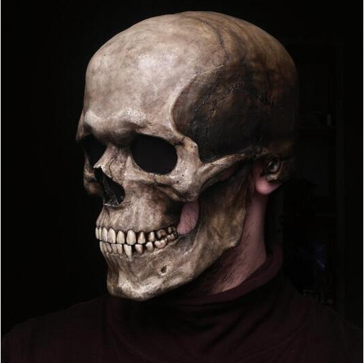 Halloween Full Head Skull Mask with Movable Jaw