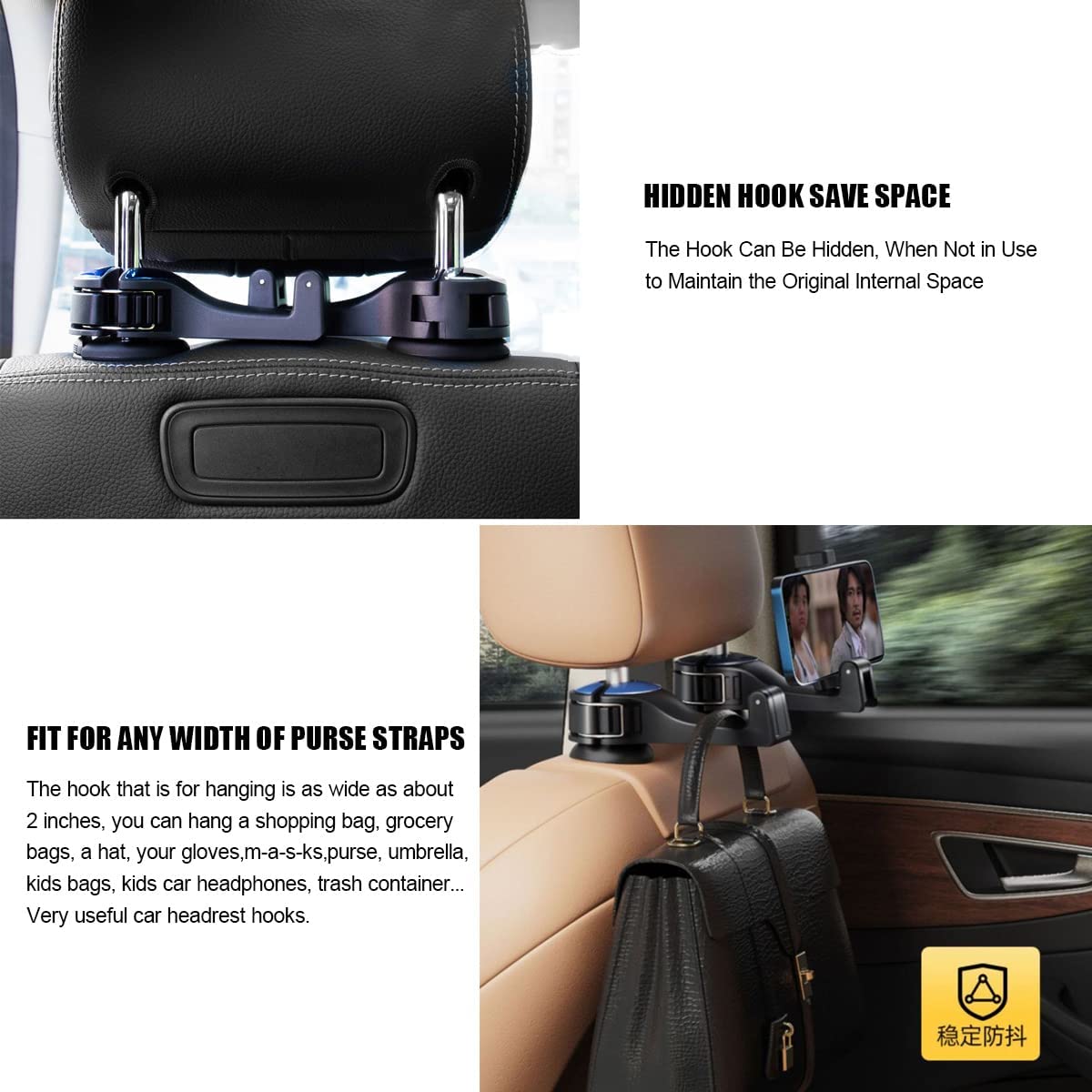 2 in 1 Car Seat Headrest Hook – Fabehe