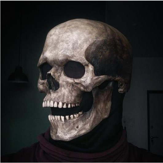 Halloween Full Head Skull Mask with Movable Jaw