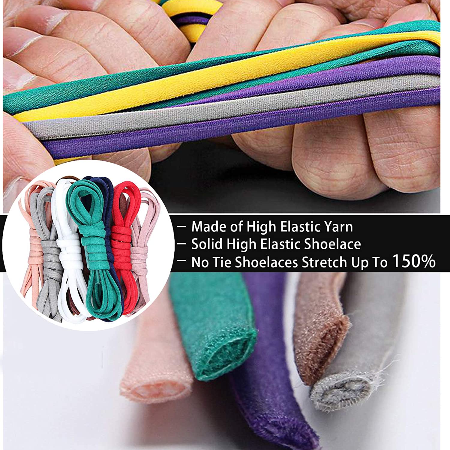 TieFree™ Elastic No Tie Shoelaces for Kids & Adults One Size Fits All ...
