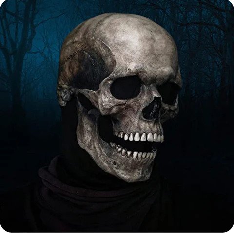Halloween Full Head Skull Mask with Movable Jaw